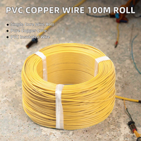 Fil électrique aérien en cuivre massif PVC 0,5-4mm² 450/750V Monoconducteur Bobine de 100m IP65 pour câblage de bâtiment