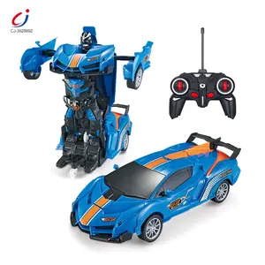 Chengji wholesale children one-key deformation car toys automatic robot rc cars remote radio control robot car toy