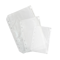 A5 a6 reliure pvc poche pour ordinateur portable pochettes en pvc feuilles mobiles budget clair transparent poche à fermeture éclair 6 anneaux porte-fichier classeur poche