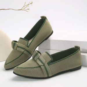 Women's Plus Size Fashion Printed Pointed Toe Slip-On Mesh <b>Flats</b> Winter Autumn Spring <b>Summer</b> Casual Shoes with Bow PU Insole - Product Image 3