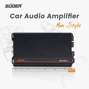 Suoer CU-80.4 Car Audio 1000W Mini Size 190*100*46mm 4 Channel Full Range Class D 4*80w Car Stereo Amplifier