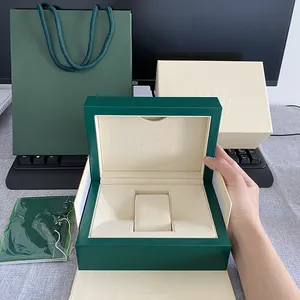 Gift packaging set luxury watch brand green rolxable box mens watch and paper's bag packaging