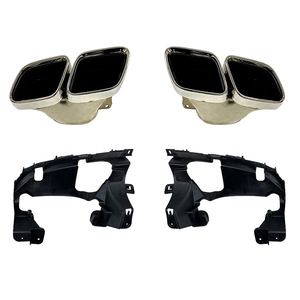 Puntas de escape Mercedes-Benz GLE53 GLE63 AMG V167, negro brillante plateado, kit de actualización de doble salida - Product Image 1