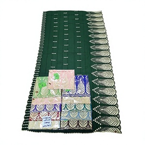 Wholesale Chiffon <b>Shawl</b> Green Gold Leaf Embroidered Scalloped Border Lightweight Breathable <b>Women</b> OEM ODM Custom - Product Image 2