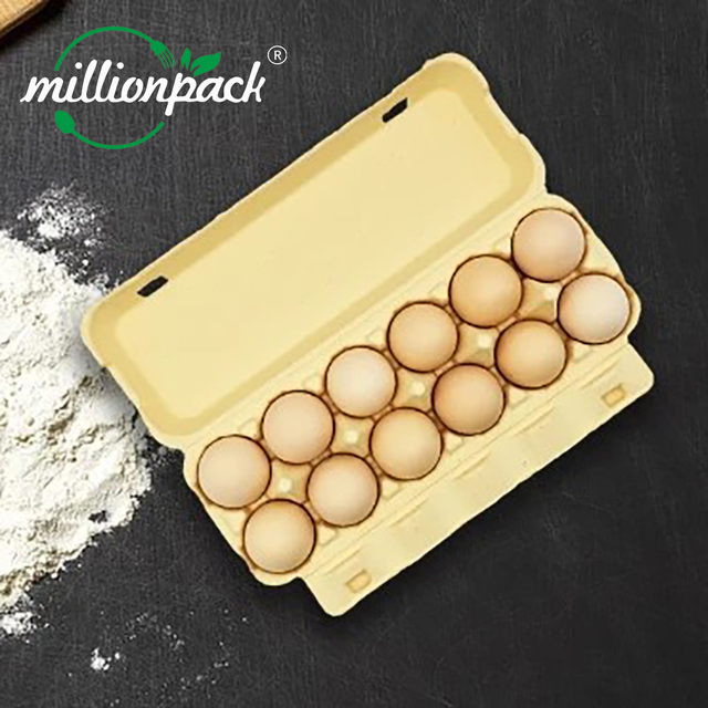 Eco-Friendly Biodegradable Recyclable Disposable Bamboo Fiber Pulp Egg Carton Food Tray for Snack Cookie Candy Pet Food