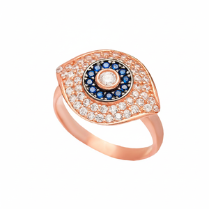 New Trend Eye Design Ring Zircon Stone Turkish Wholesale Handcrafted 925 Sterling Silver Jewelry - Product Image 2