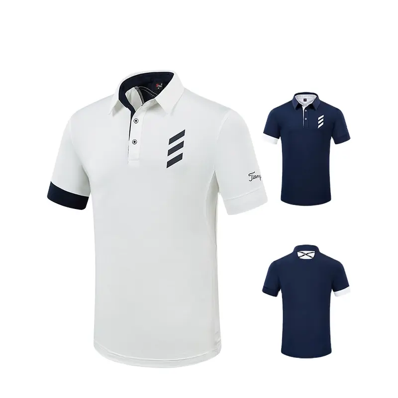 Summer golf clothing men's short-sleeved T-shirt lapel polo shirt casual sports ball clothes