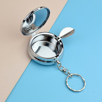 Nouvelle boîte à pilules portable de poche avec miroir intégré, petite boîte en métal, porte-clés avec miroir à l'intérieur
