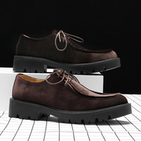 Mocassins en daim PU confortables et respirants pour hommes, à lacets, pour le bureau, les mariages, les occasions formelles, chaussures plates, chaussures de travail
