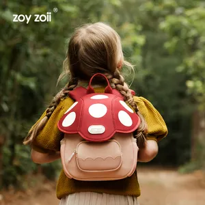 Zoyzoii幼稚園スクールバッグ3Dキノコ形クラス漫画かわいいバッグ女の子アンチロスト子供用バックパック