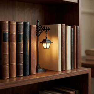 Lámpara LED de Halloween estilo americano, linterna fantasma de bruja, luz de biblioteca para rincón de lectura, soporte de estantería, color negro hierro, precio de fábrica - Product Image 6