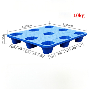 משטח פלסטיק תעשייתי 1100*1100*150 מ\"מ, חזק במיוחד, בעל כניסה 4 כיוונית, יצוק בתהליך ניפוח, תשעה מסלולים, תקן אירופאי, מתאים למדפי משטחים. - Product Image 2