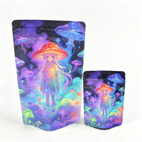 Pochette holographique personnalisée en Mylar, sac d'emballage plat à trois soudures latérales, impression couleur intégrale, emballage alimentaire en feuille métallisée
