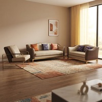 Ensemble de canapés modulaires en cuir PU moderne pour appartement, salon, hôtel