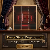 Sauna infrarouge compact pour une personne Qizhou Home Spa, avec thérapie par lumière rouge, en bois de pruche canadien.
