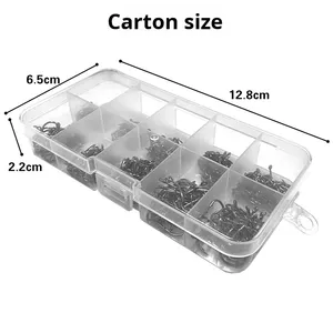 500 cái/hộp Thép Carbon Cao Móc Câu Cá Kích Thước #3-#12 Fishhooks Gói Cá Chép Câu Cá Tackles <span class=keywords><strong>Hooks</strong></span> Set Combo Thể Thao - Product Image 6