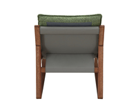 Fauteuil de repos et de sommeil en bois massif naturel, design moderne et épuré, revêtement en lin, pour salon et chambre à coucher