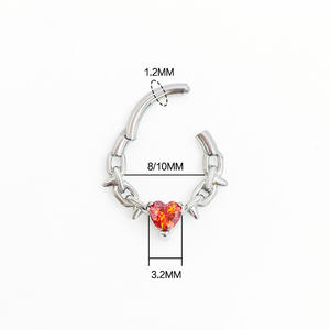 Aro de Titanio F136 con Recubrimiento PVD, <span class=keywords><strong>Plegable</strong></span>, con Segmento Articulado, para Perforación de Nariz, Venta al por Mayor - Product Image 4