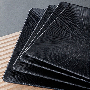 Plato negro mate, vajilla <span class=keywords><strong>de</strong></span> <span class=keywords><strong>melamina</strong></span>, plato <span class=keywords><strong>de</strong></span> aperitivos, plato <span class=keywords><strong>de</strong></span> cena <span class=keywords><strong>de</strong></span> plástico cuadrado, suministros <span class=keywords><strong>de</strong></span> cocina, <span class=keywords><strong>platos</strong></span> laterales <span class=keywords><strong>de</strong></span> asador comercial - Product Image 4