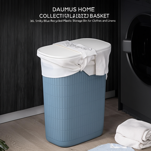 Porta biancheria <b>plastica</b> riciclata (36Lt) DOMUS HOME COLLECTION Smoky blue 90903 - Product Image 3