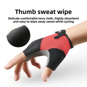 Half <b>Finger</b> Polyester Sports Cycling Gloves Breathable Shockproof Touchscreen Compatible Motorcycle Gloves for Racing <b>Bike</b> - Product Image 5