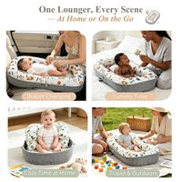 Tapis d'éveil, 100% coton, tapis de jeu 2-en-1 pour bébé, lavable en machine, nouveau-né, portable, cadeaux de naissance