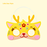 Masques pour les yeux en feutre pour enfants, motifs animaux de dessin animé (Tigre, Grenouille, Cerf, Chat, Ours), pour déguisements, fêtes et cosplay, articles de fête en gros