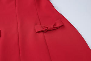 Abito da Donna a Trapezio Autunnale Vestito Rosso da Donna <span class=keywords><strong>Sexy</strong></span> Mini Abito a Maniche Lunghe - Product Image 6