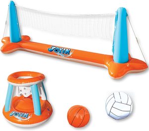 Ensemble <span class=keywords><strong>de</strong></span> flotteurs <span class=keywords><strong>de</strong></span> piscine gonflables avec <span class=keywords><strong>filet</strong></span> <span class=keywords><strong>de</strong></span> <span class=keywords><strong>volley</strong></span>-ball et paniers <span class=keywords><strong>de</strong></span> basket-ball, jouet <span class=keywords><strong>de</strong></span> jeu <span class=keywords><strong>flottant</strong></span> pour enfants et adultes - Product Image 1