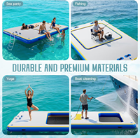 Plateforme flottante gonflable durable pour quai flottant en eaux offshore, série DT, pour piscine, lac, plage, océan