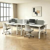 Bureau assis-debout électrique moderne, modulaire, ergonomique, en forme de L, à 4 moteurs, pour 2 personnes, face à face, extensible, réglable en hauteur, pour la maison/le bureau