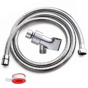 Hibbent All Metal Shower Hose, 90 Inch Stainless Steel Extra Long Shower Hose Replacement, Anti-Twist Flexible Bathroom Handheld Shower Head Hose Extension With Brass Insert & Nut, Matte Black - View #3