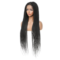 Perruques synthétiques tressées en dentelle complète, avec cheveux de bébé, ligne de cheveux naturelle, sans colle, transparentes pour lace front, couleurs personnalisables, vente en gros