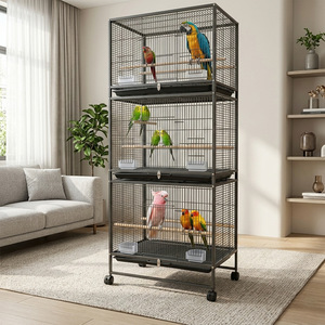 Accessoires pour cage à oiseaux empilables, grande cage de luxe pour perruches, perroquets, paons, et autres oiseaux de compagnie, fournitures pour animaux de compagnie - Product Image 6