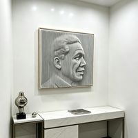 Décoration murale carrée paramétrique Art Déco haut de gamme en MDF, gravée au laser 3D, faite à la main, à lattes, pour hôtels, centres commerciaux et salons