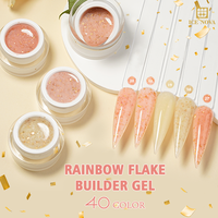 ICE NOVA Logo personnalisé Rainbow Flake Builder Gel 40 couleurs avec Flake Glitter Builder étendre les ongles forte adhérence pour les salons de bricolage