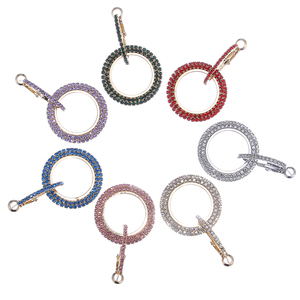 Gioielli di Moda Coreana, <span class=keywords><strong>Orecchini</strong></span> <span class=keywords><strong>a</strong></span> <span class=keywords><strong>Cerchio</strong></span> Doppio con Strass Placcati Oro per Donna - Product Image 6
