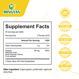Gotas Líquidas Orales de Vitamina C, Extracto de Acerola, Antioxidante, Refuerzo Inmunológico, Estimulante de Colágeno, Vitaminas para la Piel, Suplementos para Adultos - Product Image 6