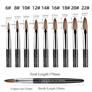 ネイルデザイン フレンチネイル DIY ラインブラシ マニキュアペン セーブル/コリンスキー オーバル ネイルアートブラシ - Product Image 2