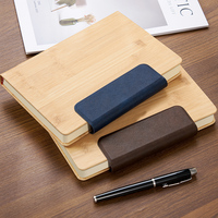 Vente en gros de support pour carnet de notes en cuir PU imitation bambou pour bureau d'affaires Logo de marque commercial personnalisé Cahier A5 de 200 pages
