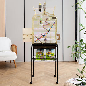 כלוב תוכים מברזל יצוק עם פתח עליון פתוח למשחק, כלוב ציפורים קטן לתוכים, בודג'יריגארים, תוכים, קוקטיילים, ציפורי אהבה - Product Image 4