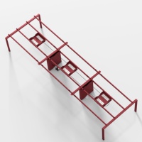 Vente en gros de mobilier commercial moderne pour cadres, table de poste de travail modulaire en L, composants de cadre et de pieds personnalisables, finition poudrée