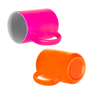 Tasses à café en céramique pour sublimation, finition néon mate, 15 oz (450 ml), rose vif, vierges, personnalisables avec logo, pour impression, idéales pour le voyage - Product Image 6