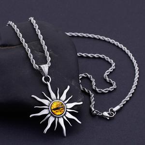 <span class=keywords><strong>KALEN</strong></span> En Acier Inoxydable Argent Pierres Précieuses Pendentif Colliers Hommes Cou KP59293-BD - Product Image 5