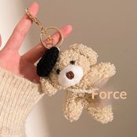 Peluche, Sac bandoulière béret, Mini ours en peluche avec nœud, Porte-clés, Peluches, Porte-clés chiot en peluche, Porte-clés animaux en peluche