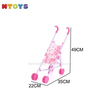 Poussette de jeu 3-en-1 en plastique Belinda avec accessoires, poupée bébé unisexe de 14 pouces en vinyle qui boit et fait pipi, 12 sons