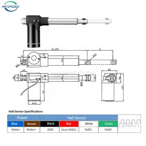 Мощный электрический линейный актуатор 6000Н, 12В/24В, с датчиком Холла, IP54, для умного дома и медицинских кроватей - Product Image 5
