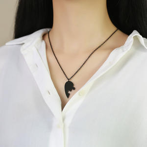 Collana con Ciondolo <span class=keywords><strong>a</strong></span> Cuore Spezzato in Acciaio Inossidabile Dorato, Gioiello dell'Amicizia alla Moda, Regalo per Coppie per <span class=keywords><strong>San</strong></span> <span class=keywords><strong>Valentino</strong></span> - Product Image 4