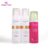 Emballage de bouteille de soin de la peau personnalisé en gros bouteille de pompe à mousse de 150ml 200ml pour l'emballage de nettoyant pour le visage