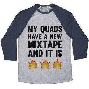 My Quads Have a New Mixtape and It Is Fire Unisex Tri-Blend <b>Baseball</b> <b>Tee</b> - Product Image 4